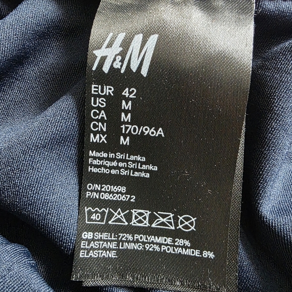 NWT H&M One Piece High Leg Swimsuit With Attached Belt, Navy Size M - Picture 8 of 13